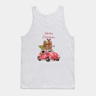 Merry Christmas - Black cats with Santa hat. Tank Top